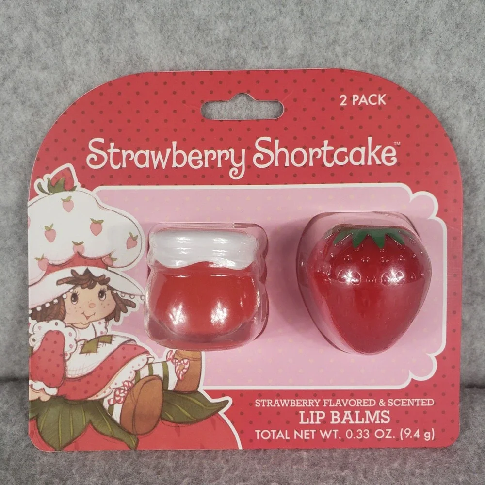 Strawberry Shortcake Eyeshadow Blush Palette & 2pk Lip Balm Set Taste Beauty NIB